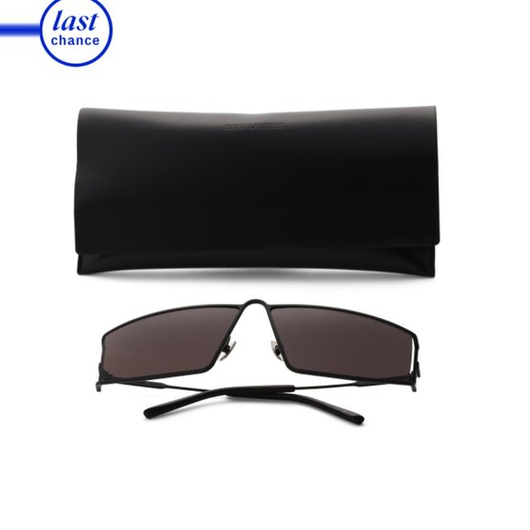 SAINT LAURENT Black 66mm Metal Rectangle Sunglasses - Picture 1 of 2